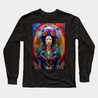 Flowers Queen Goddess Surreal Butterfly Long Sleeve T-Shirt